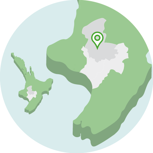 Map of lower North Island of New Zealand showcasing the Ruapehu region